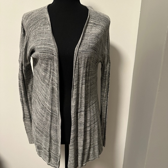 *EXPRESS* Heather Gray Long Sleeve Open Front Cardigan Size Large - Picture 1 of 7